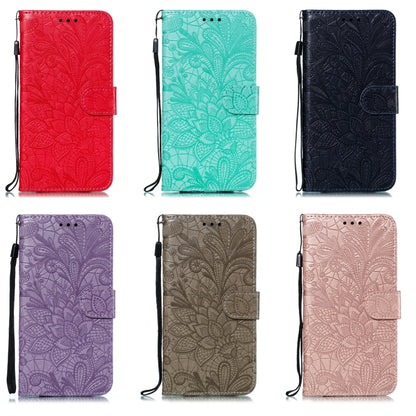 For Samsung Galaxy A32 4G Lace Flower Embossing Pattern Horizontal Flip Leather Case with Holder & Card Slots & Wallet & Photo Frame(Purple) by buy2fix