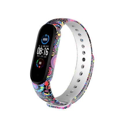 For Xiaomi Mi Band 6 (CA8856) Colored Drawing Silicone Watch Band(Peacock) - Watch Bands by buy2fix | Online Shopping UK | buy2fix