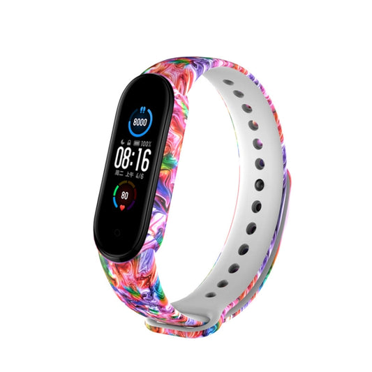 For Xiaomi Mi Band 6 (CA8856) Colored Drawing Silicone Watch Band(Oil Painting) - Watch Bands by buy2fix | Online Shopping UK | buy2fix