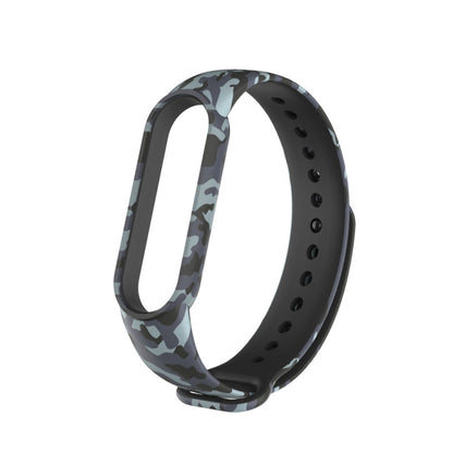 For Xiaomi Mi Band 6 (CA8856) Colored Drawing Silicone Watch Band(Camouflage Grey) - Watch Bands by buy2fix | Online Shopping UK | buy2fix