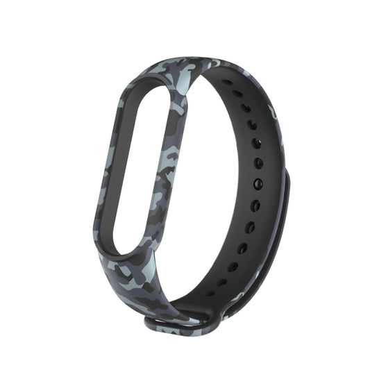 For Xiaomi Mi Band 6 (CA8856) Colored Drawing Silicone Watch Band(Camouflage Grey) - Watch Bands by buy2fix | Online Shopping UK | buy2fix