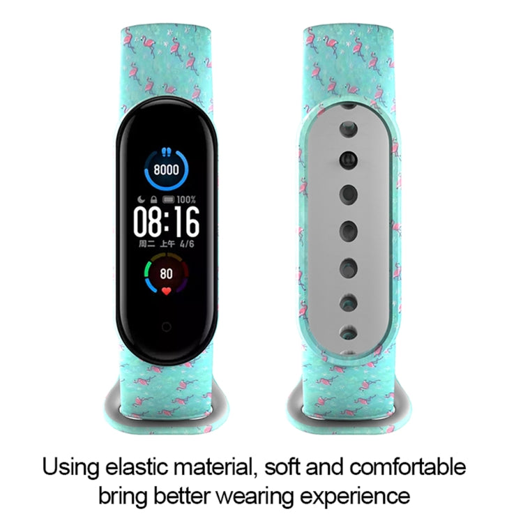 For Xiaomi Mi Band 6 (CA8856) Colored Drawing Silicone Watch Band(Yellow Leopard) - Watch Bands by buy2fix | Online Shopping UK | buy2fix