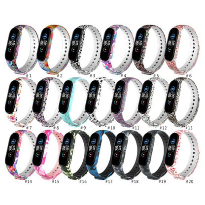 For Xiaomi Mi Band 6 (CA8856) Colored Drawing Silicone Watch Band(Yellow Leopard) - Watch Bands by buy2fix | Online Shopping UK | buy2fix