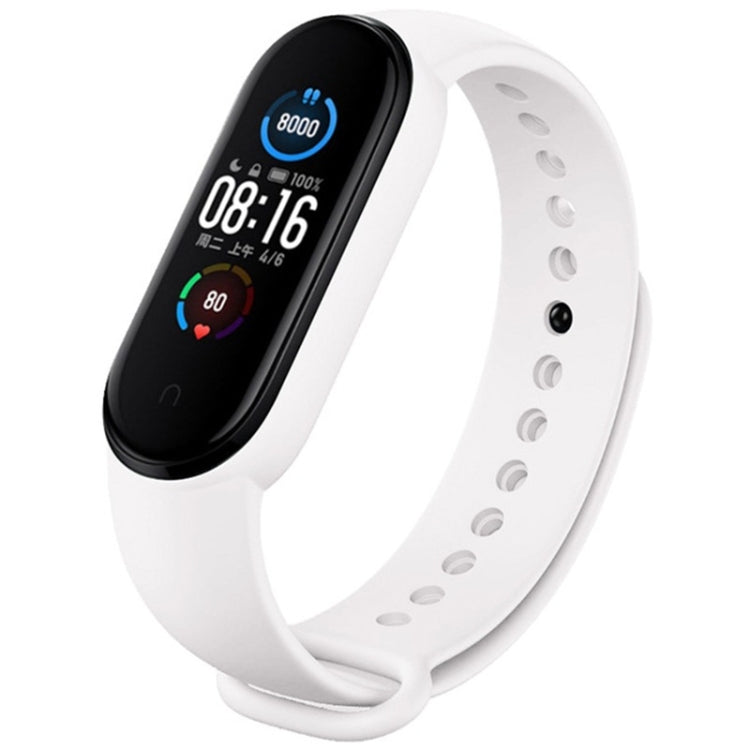 For Xiaomi Mi Band 6 (CA8856) Solid Color Silicone Watch Band(White) - Watch Bands by buy2fix | Online Shopping UK | buy2fix