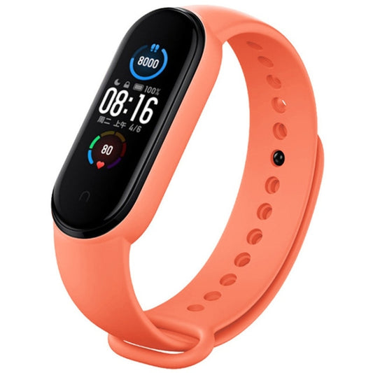 For Xiaomi Mi Band 6 (CA8856) Solid Color Silicone Watch Band(Orange) - Watch Bands by buy2fix | Online Shopping UK | buy2fix