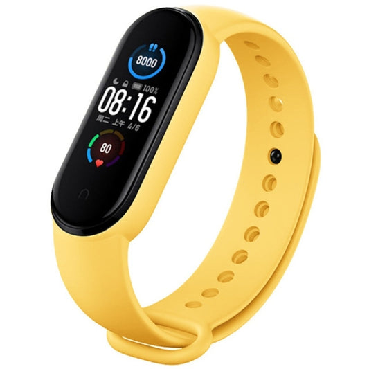 For Xiaomi Mi Band 6 (CA8856) Solid Color Silicone Watch Band(Yellow) - Watch Bands by buy2fix | Online Shopping UK | buy2fix