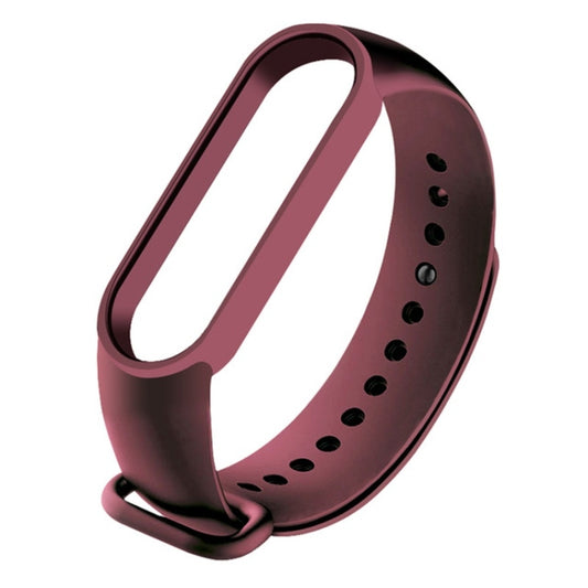 For Xiaomi Mi Band 6 (CA8856) Solid Color Silicone Watch Band(Wine Red) - Watch Bands by buy2fix | Online Shopping UK | buy2fix