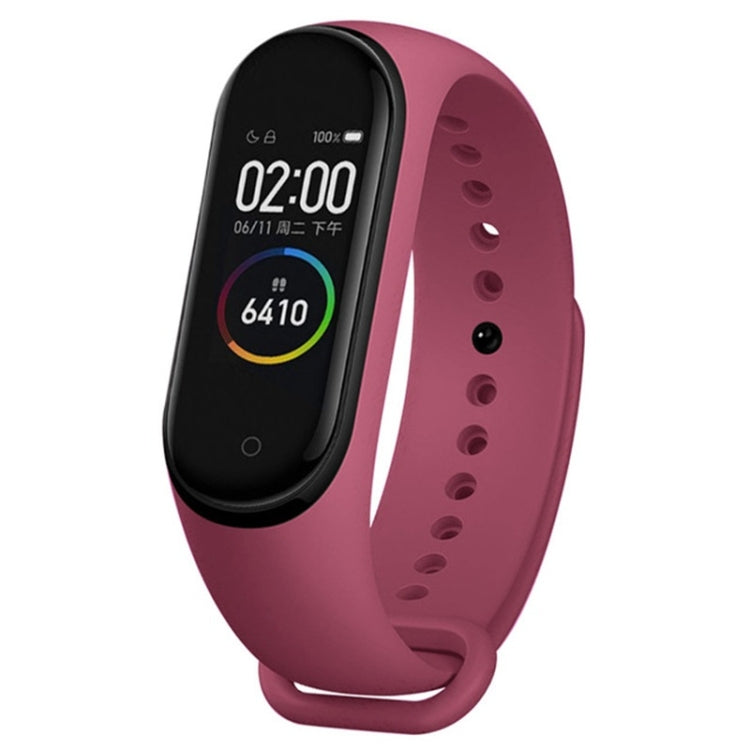 For Xiaomi Mi Band 6 (CA8856) Solid Color Silicone Watch Band(Wine Red) - Watch Bands by buy2fix | Online Shopping UK | buy2fix