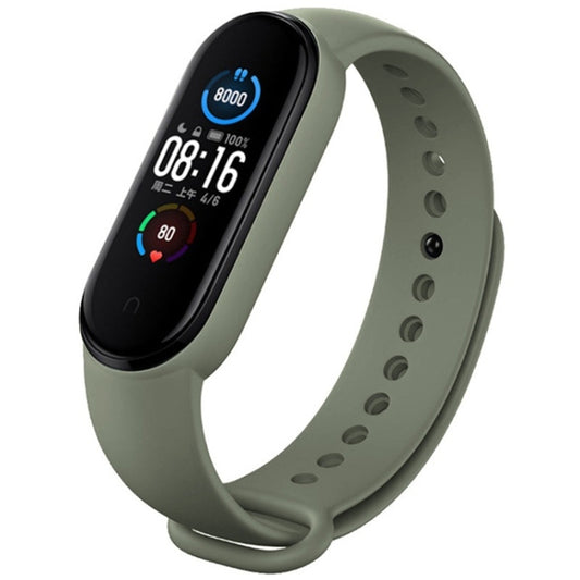 For Xiaomi Mi Band 6 (CA8856) Solid Color Silicone Watch Band(Army Green) - Watch Bands by buy2fix | Online Shopping UK | buy2fix
