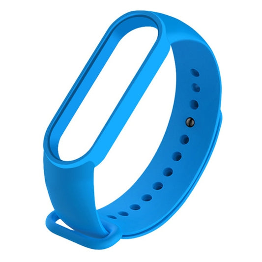 For Xiaomi Mi Band 6 (CA8856) Solid Color Silicone Watch Band(Blue) - Watch Bands by buy2fix | Online Shopping UK | buy2fix