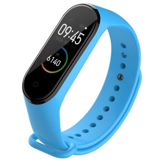 For Xiaomi Mi Band 6 (CA8856) Solid Color Silicone Watch Band(Blue) - Watch Bands by buy2fix | Online Shopping UK | buy2fix