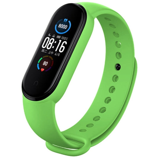For Xiaomi Mi Band 6 (CA8856) Solid Color Silicone Watch Band(Green) - Watch Bands by buy2fix | Online Shopping UK | buy2fix