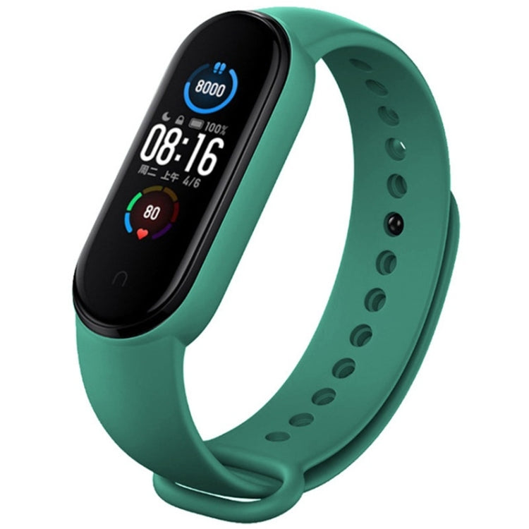 For Xiaomi Mi Band 6 (CA8856) Solid Color Silicone Watch Band(Dark Green) - Watch Bands by buy2fix | Online Shopping UK | buy2fix