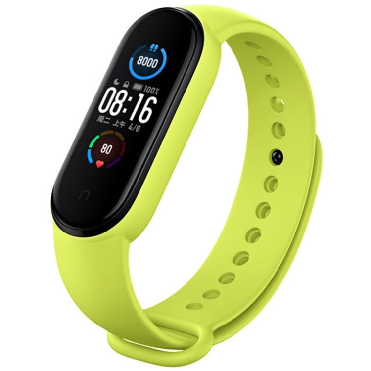 For Xiaomi Mi Band 6 (CA8856) Solid Color Silicone Watch Band(Lime Green) - Watch Bands by buy2fix | Online Shopping UK | buy2fix
