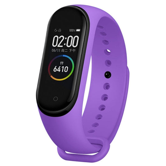 For Xiaomi Mi Band 6 (CA8856) Solid Color Silicone Watch Band(Purple) - Watch Bands by buy2fix | Online Shopping UK | buy2fix
