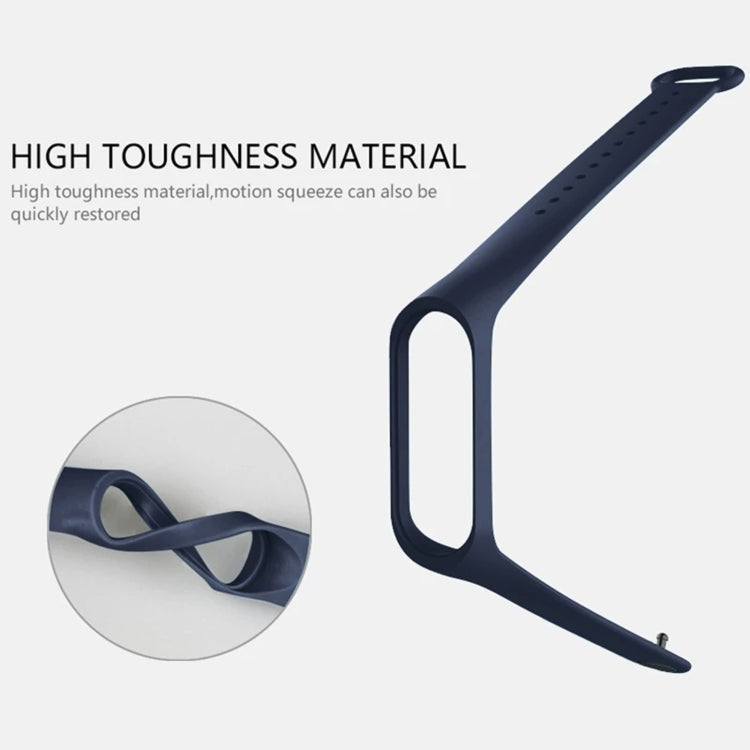 For Xiaomi Mi Band 6 (CA8856) Solid Color Silicone Watch Band(Midnight Blue) - Watch Bands by buy2fix | Online Shopping UK | buy2fix