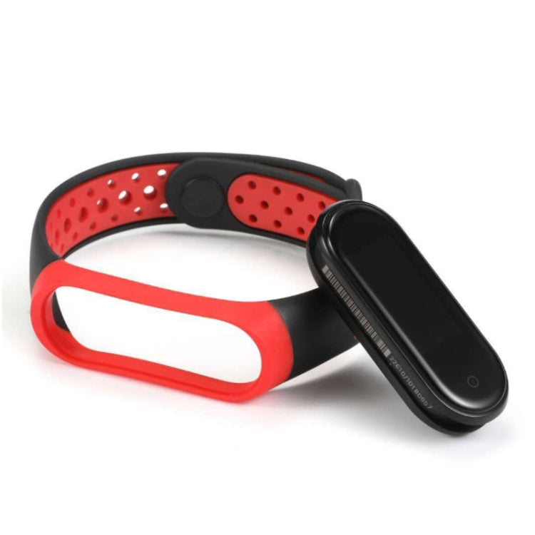 For Xiaomi Mi Band 6 (CA8856) Breathable Silicone Watch Band with Holes(Black+Grey) - Watch Bands by buy2fix | Online Shopping UK | buy2fix
