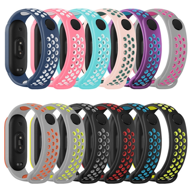 For Xiaomi Mi Band 6 (CA8856) Breathable Silicone Watch Band with Holes(Black+Grey) - Watch Bands by buy2fix | Online Shopping UK | buy2fix