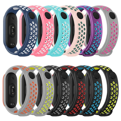 For Xiaomi Mi Band 6 (CA8856) Breathable Silicone Watch Band with Holes(Blue+White) - Watch Bands by buy2fix | Online Shopping UK | buy2fix