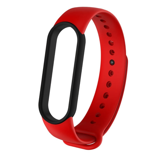 For Xiaomi Mi Band 6 (CA8856) Two-color Silicone Watch Band(Red+Black) - Watch Bands by buy2fix | Online Shopping UK | buy2fix