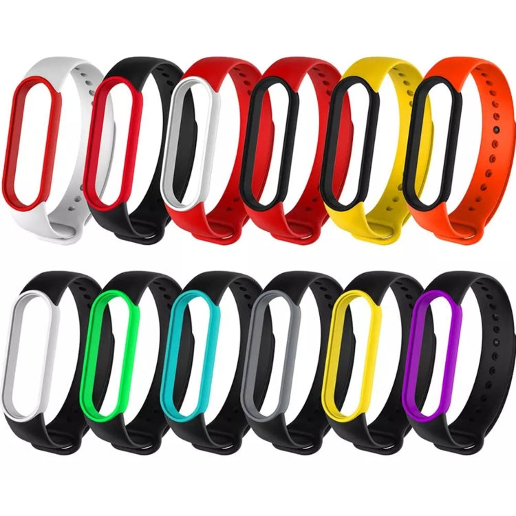 For Xiaomi Mi Band 6 (CA8856) Two-color Silicone Watch Band(Red+Black) - Watch Bands by buy2fix | Online Shopping UK | buy2fix