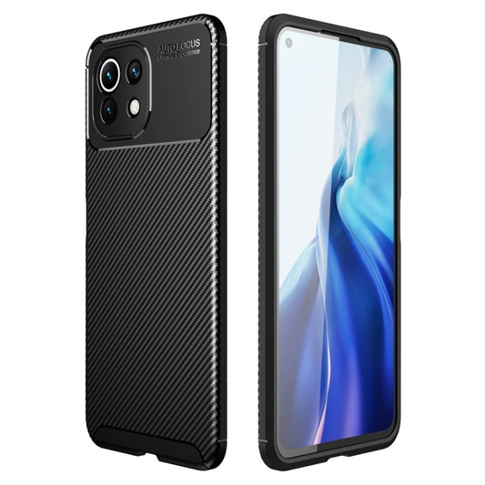 For Xiaomi Mi 11 Lite Carbon Fiber Texture Shockproof TPU Case(Black) - Xiaomi Cases by buy2fix | Online Shopping UK | buy2fix