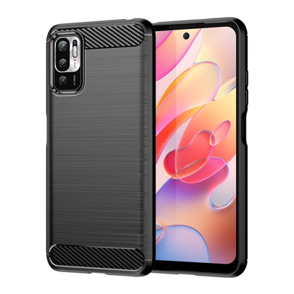 For Xiaomi Redmi Note 10 5G Brushed Texture Carbon Fiber TPU Case(Black) - Xiaomi Cases by buy2fix | Online Shopping UK | buy2fix