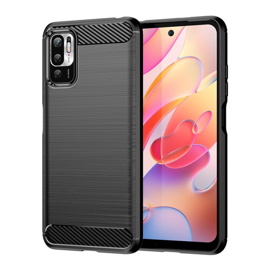 For Xiaomi Redmi Note 10 5G Brushed Texture Carbon Fiber TPU Case(Black) - Xiaomi Cases by buy2fix | Online Shopping UK | buy2fix