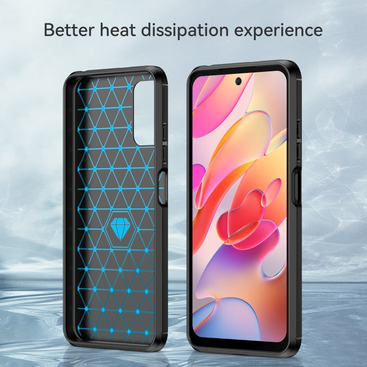 For Xiaomi Redmi Note 10 5G Brushed Texture Carbon Fiber TPU Case(Black) - Xiaomi Cases by buy2fix | Online Shopping UK | buy2fix