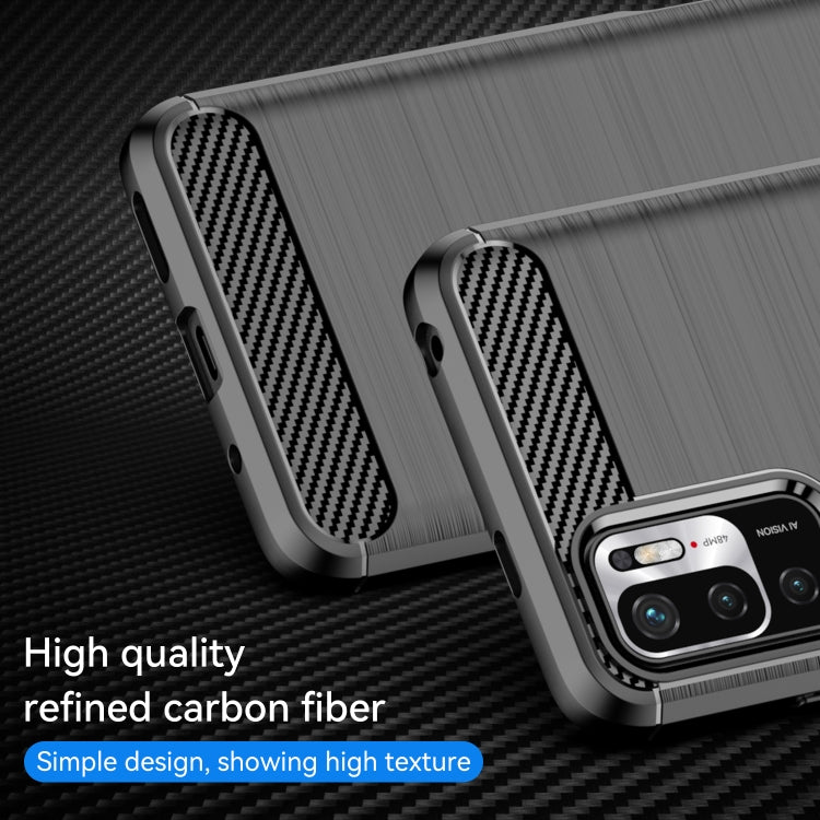 For Xiaomi Redmi Note 10 5G Brushed Texture Carbon Fiber TPU Case(Black) - Xiaomi Cases by buy2fix | Online Shopping UK | buy2fix