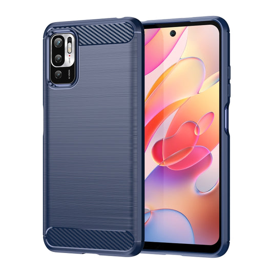 For Xiaomi Redmi Note 10 5G Brushed Texture Carbon Fiber TPU Case(Navy Blue) - Xiaomi Cases by buy2fix | Online Shopping UK | buy2fix
