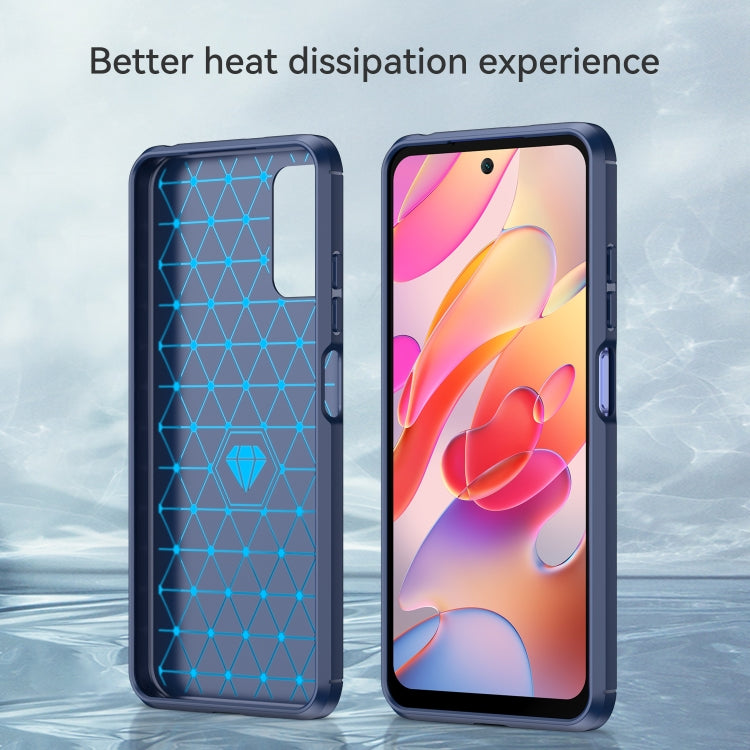 For Xiaomi Redmi Note 10 5G Brushed Texture Carbon Fiber TPU Case(Navy Blue) - Xiaomi Cases by buy2fix | Online Shopping UK | buy2fix