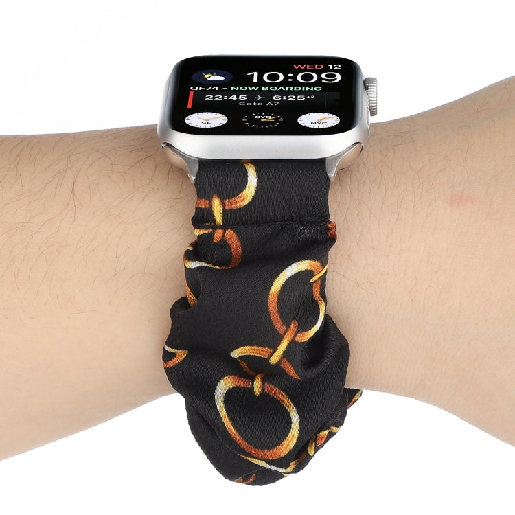 Fabric Hair Ring Watch Band For Apple Watch Ultra 49mm&Watch Ultra 2 49mm / Series 9&8&7 45mm / SE 3&SE 2&6&SE&5&4 44mm / 3&2&1 42mm(1) by buy2fix