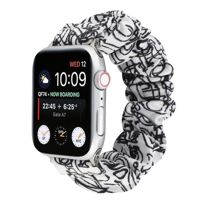 Fabric Hair Ring Watch Band For Apple Watch Ultra 49mm&Watch Ultra 2 49mm / Series 9&8&7 45mm / SE 3&SE 2&6&SE&5&4 44mm / 3&2&1 42mm(11) by buy2fix