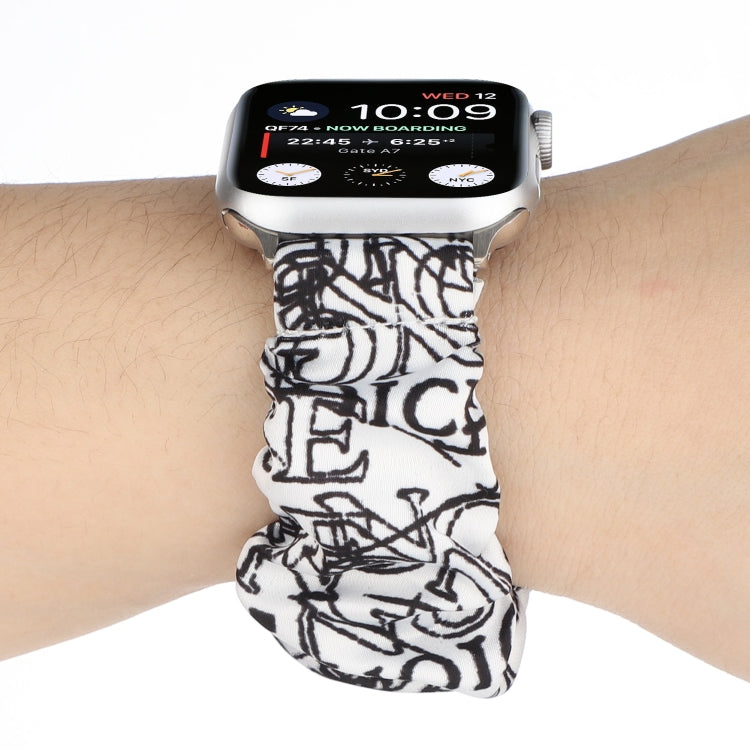 Fabric Hair Ring Watch Band For Apple Watch Ultra 49mm&Watch Ultra 2 49mm / Series 9&8&7 45mm / SE 3&SE 2&6&SE&5&4 44mm / 3&2&1 42mm(11) by buy2fix