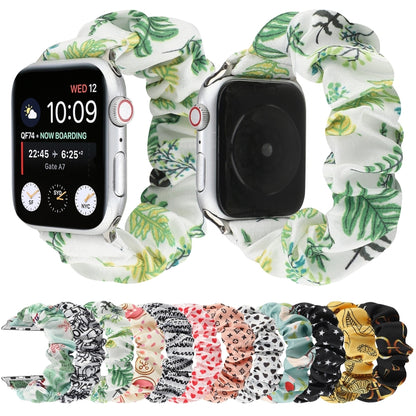 Fabric Hair Ring Watch Band For Apple Watch Series 9&8&7 41mm / SE 3&SE 2&6&SE&5&4 40mm / 3&2&1 38mm(2) by buy2fix