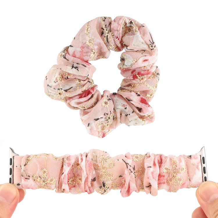 Fabric Hair Ring Watch Band For Apple Watch Ultra 49mm&Watch Ultra 2 49mm / Series 9&8&7 45mm / SE 3&SE 2&6&SE&5&4 44mm / 3&2&1 42mm(1) by buy2fix