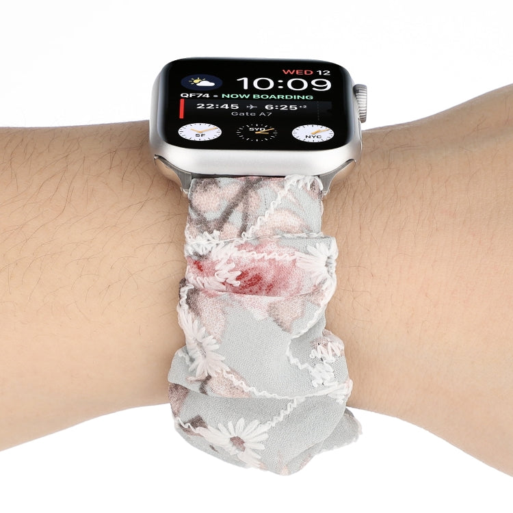 Fabric Hair Ring Watch Band For Apple Watch Ultra 49mm&Watch Ultra 2 49mm / Series 9&8&7 45mm / SE 3&SE 2&6&SE&5&4 44mm / 3&2&1 42mm(5) by buy2fix