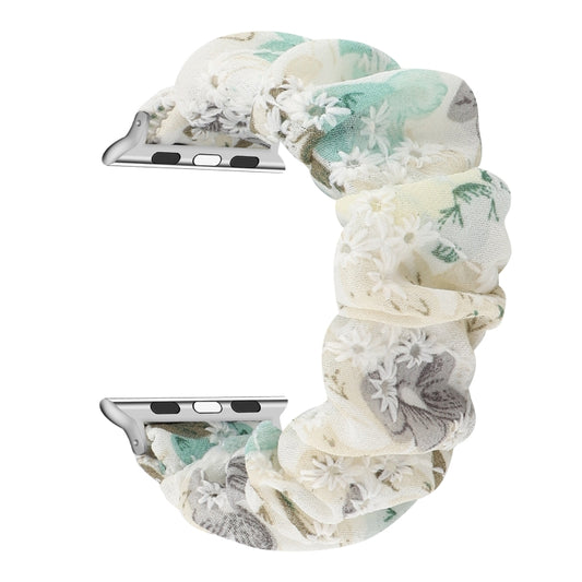 Fabric Hair Ring Watch Band For Apple Watch Series 9&8&7 41mm / SE 3&SE 2&6&SE&5&4 40mm / 3&2&1 38mm by buy2fix