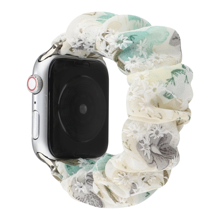 Fabric Hair Ring Watch Band For Apple Watch Series 9&8&7 41mm / SE 3&SE 2&6&SE&5&4 40mm / 3&2&1 38mm by buy2fix