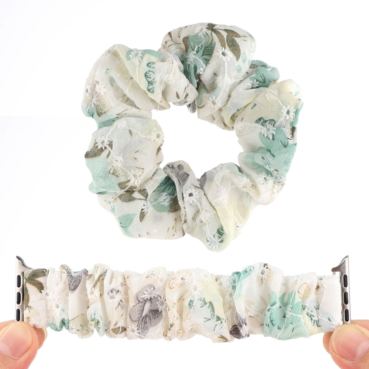 Fabric Hair Ring Watch Band For Apple Watch Series 9&8&7 41mm / SE 3&SE 2&6&SE&5&4 40mm / 3&2&1 38mm by buy2fix