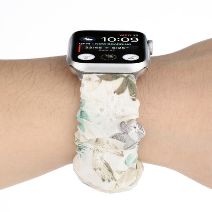 Fabric Hair Ring Watch Band For Apple Watch Series 9&8&7 41mm / SE 3&SE 2&6&SE&5&4 40mm / 3&2&1 38mm by buy2fix