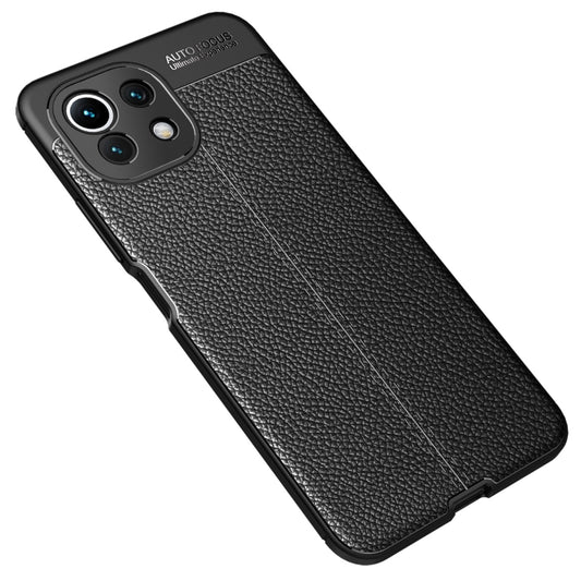 For Xiaomi Mi 11 Lite Litchi Texture TPU Shockproof Case(Black) - Xiaomi Cases by buy2fix | Online Shopping UK | buy2fix
