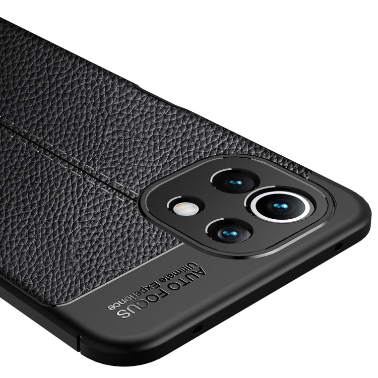 For Xiaomi Mi 11 Lite Litchi Texture TPU Shockproof Case(Black) - Xiaomi Cases by buy2fix | Online Shopping UK | buy2fix