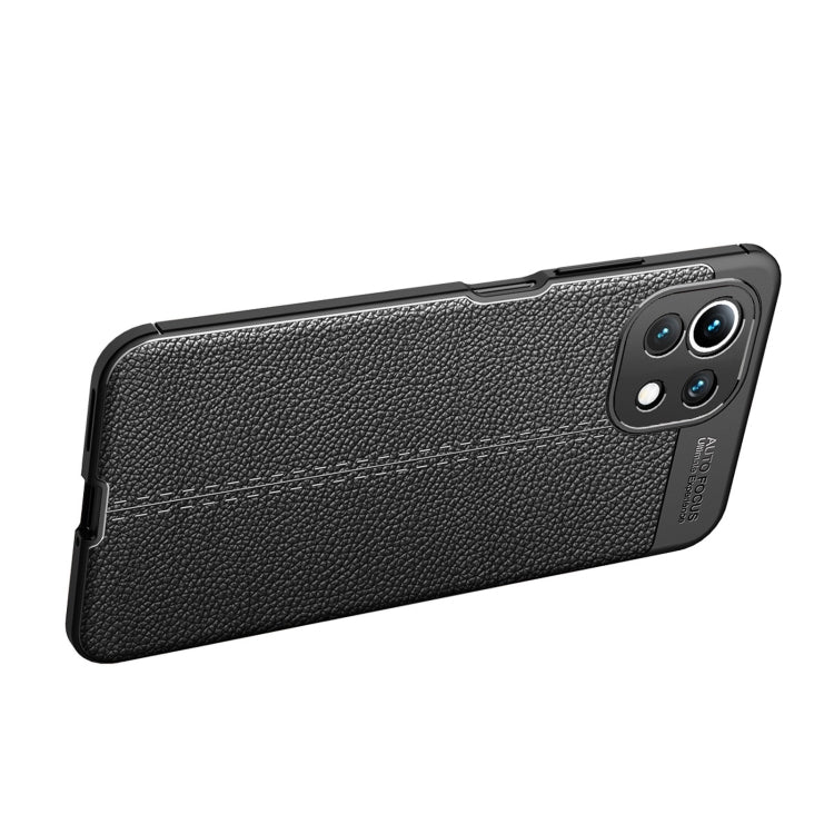 For Xiaomi Mi 11 Lite Litchi Texture TPU Shockproof Case(Black) - Xiaomi Cases by buy2fix | Online Shopping UK | buy2fix