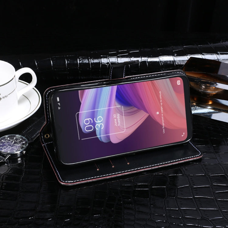 For TCL 10 SE idewei Crocodile Texture Horizontal Flip Leather Case with Holder & Card Slots & Wallet(Black) - TCL by idewei | Online Shopping UK | buy2fix