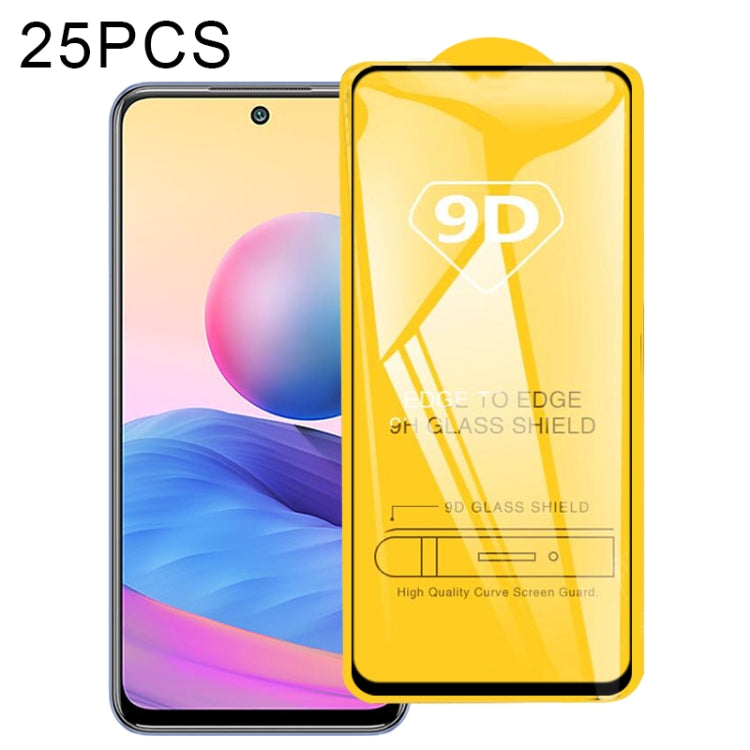 For Xiaomi Redmi Note 10 5G 25 PCS 9D Full Glue Full Screen Tempered Glass Film -  by buy2fix | Online Shopping UK | buy2fix