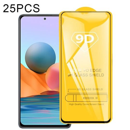 For Xiaomi Redmi Note 10 Pro / Note 10 Pro india 25 PCS 9D Full Glue Full Screen Tempered Glass Film