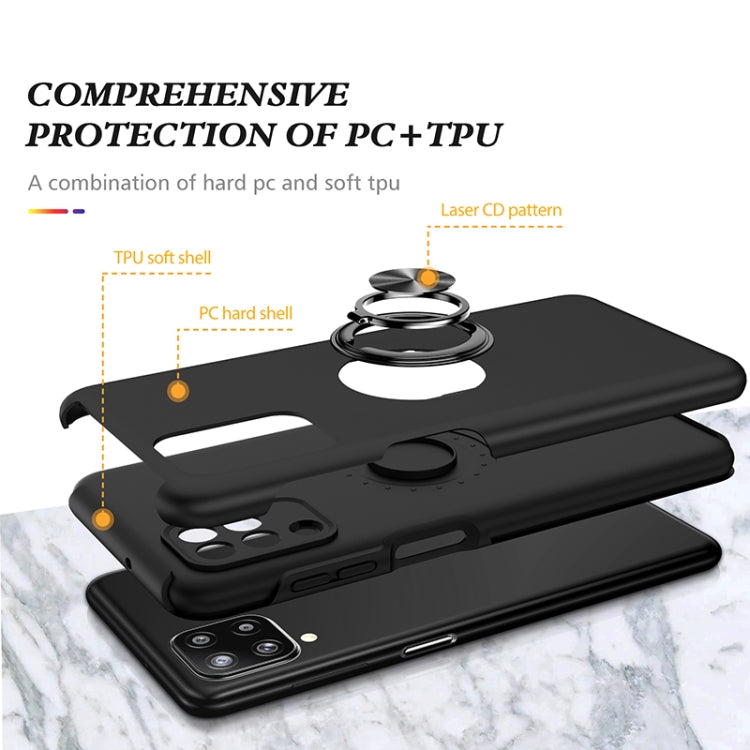 For Samsung Galaxy A12 5G PC + TPU Shockproof Magnetic Protective Case with Invisible Ring Holder(Black) by buy2fix