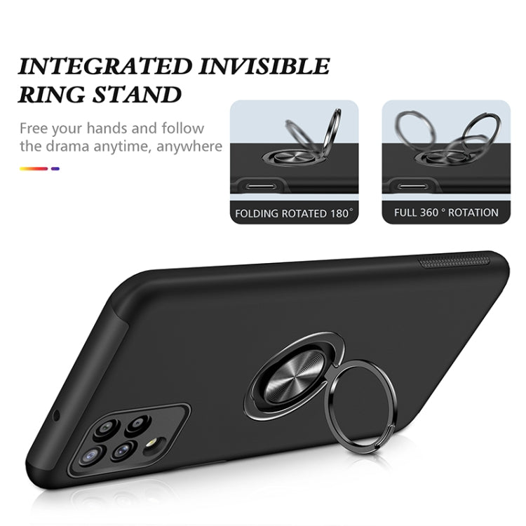 For Samsung Galaxy A12 5G PC + TPU Shockproof Magnetic Protective Case with Invisible Ring Holder(Black) by buy2fix